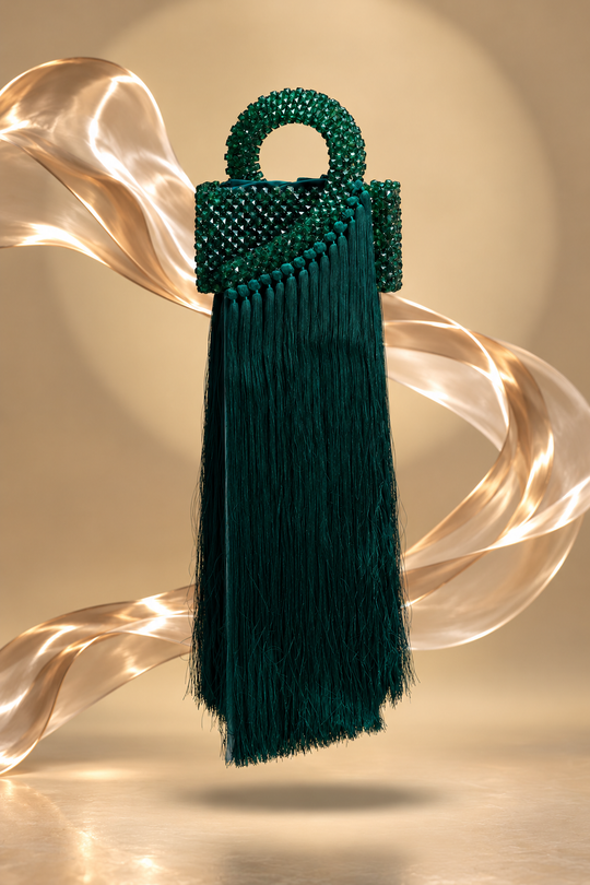 Handcrafted Beaded Bag With Fringe
