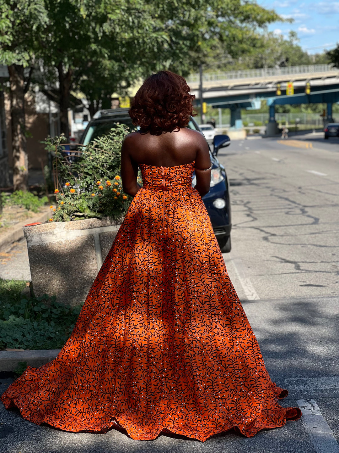 African Print Corset Ball Gown