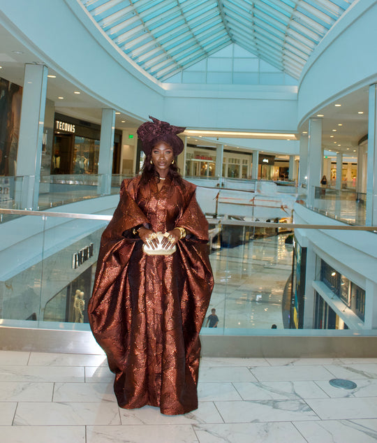 Luxe African rich auntie bubu gown🤎