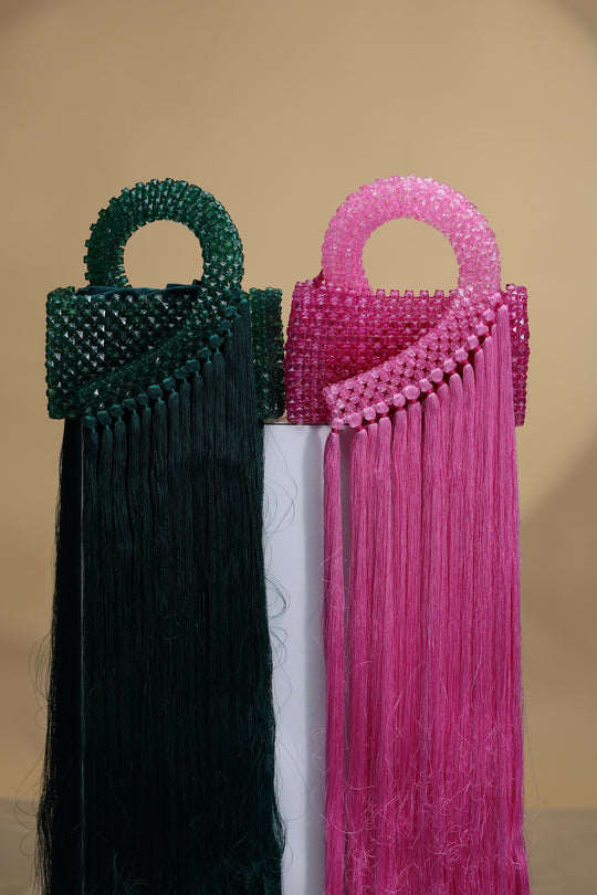Handcrafted Beaded Bag With Fringe