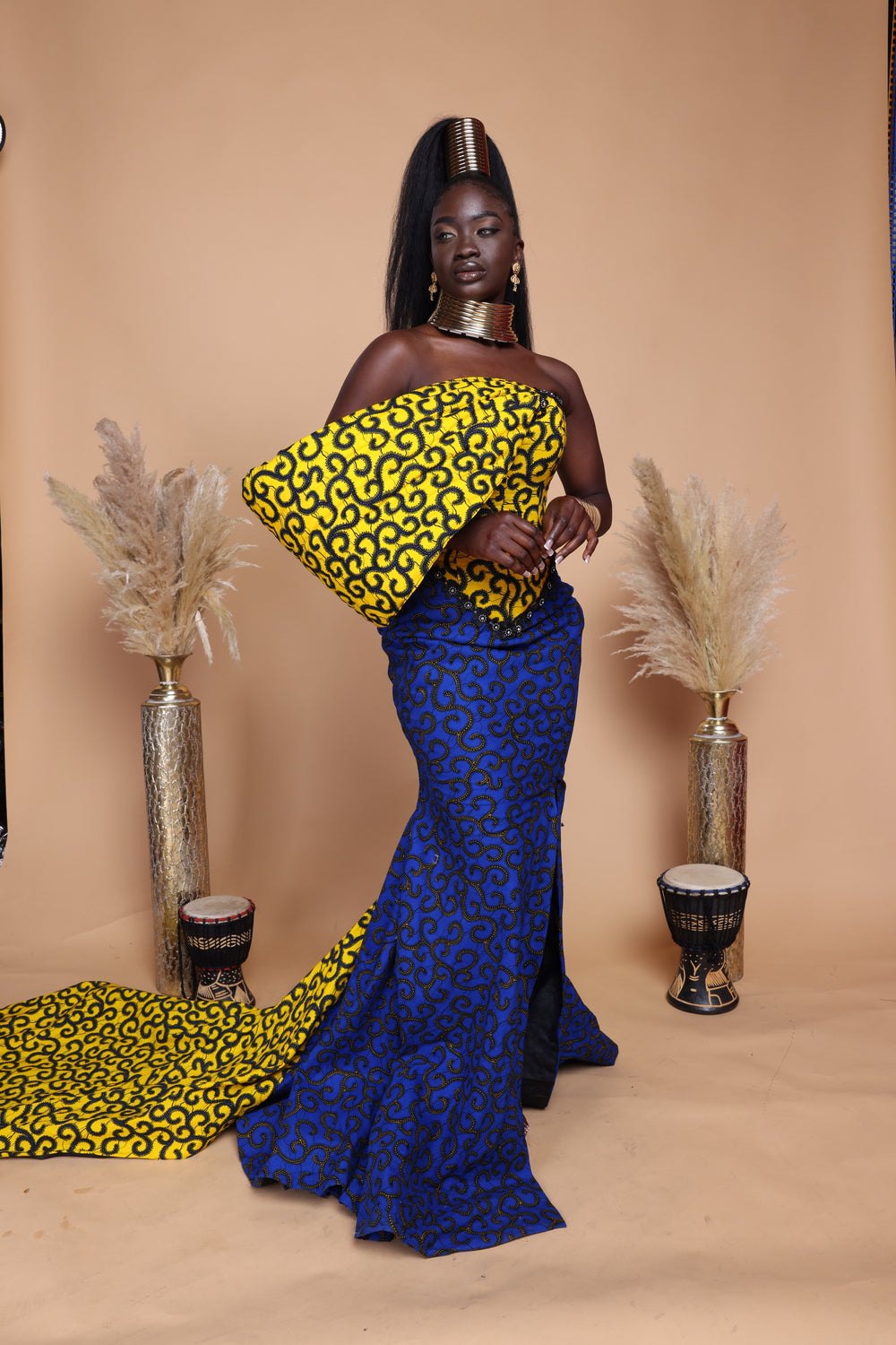 African print prom/wedding dress African print long mermaid dress.