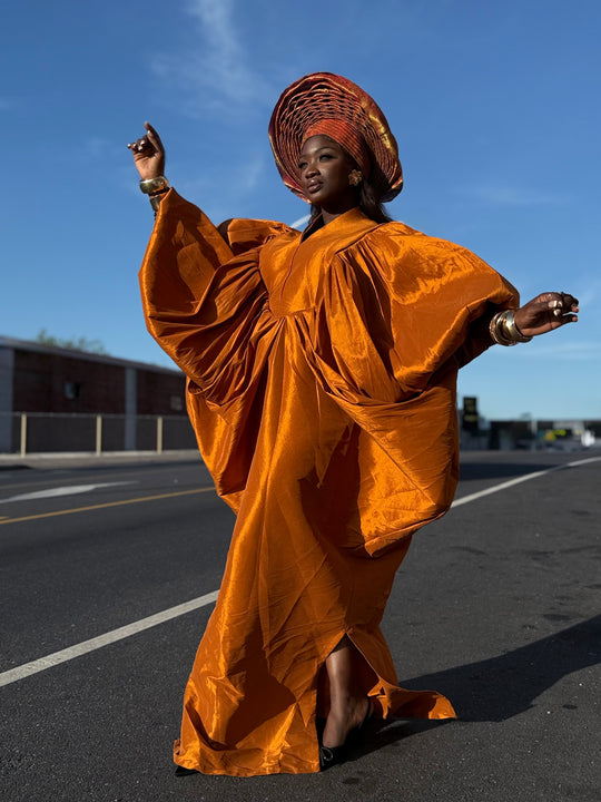 Luxe premium taffeta rich auntie bubu gown.