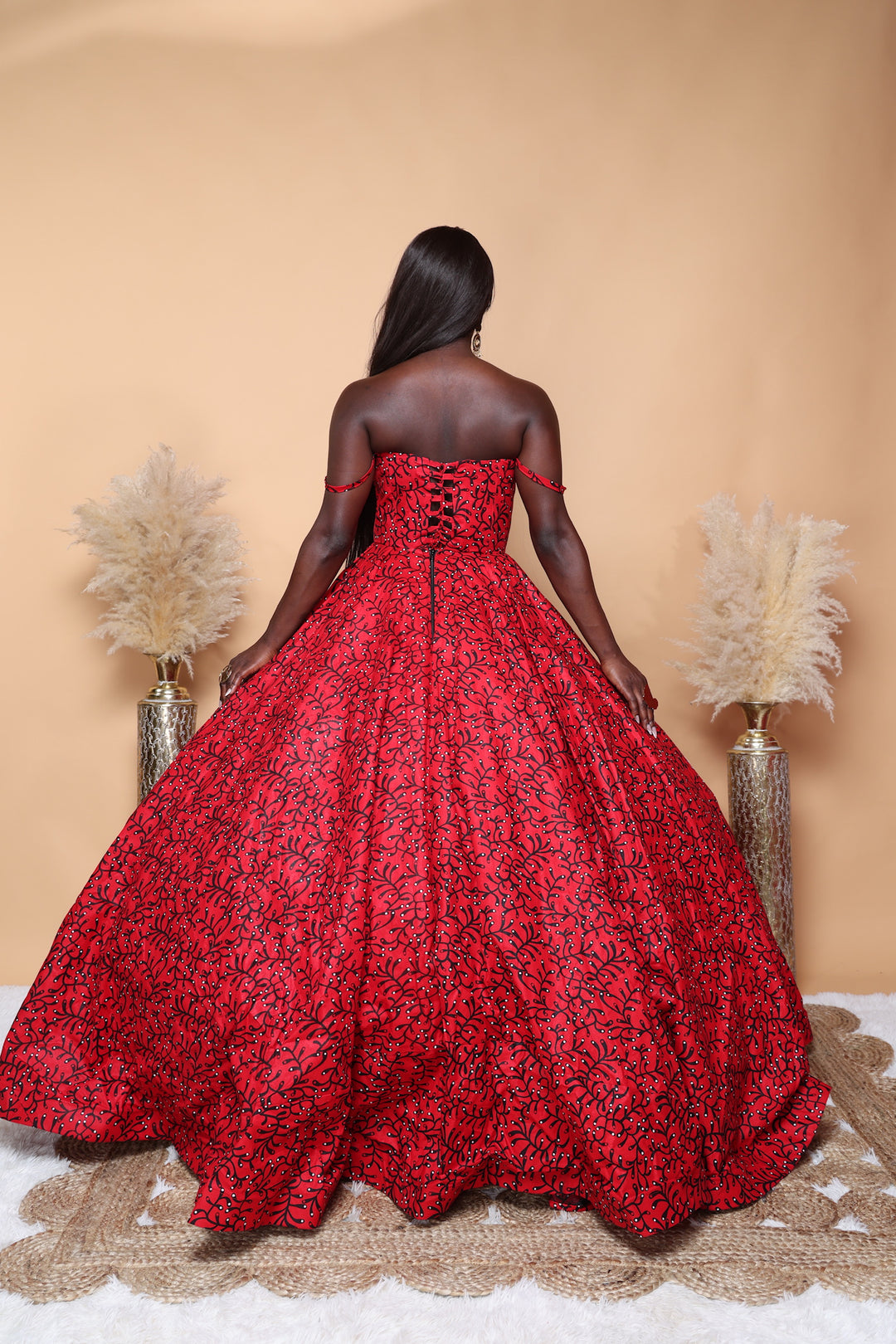 african print corset dress African Print Fit & Flare Corset Midi Dress