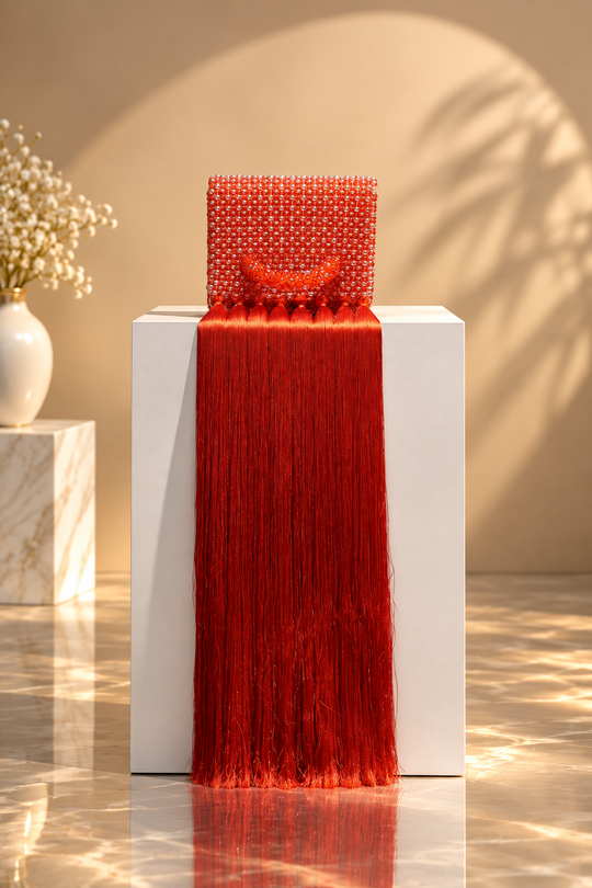 Handcrafted Beaded Bag With Fringe