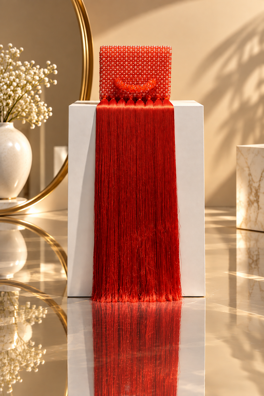 Handcrafted Beaded Bag With Fringe