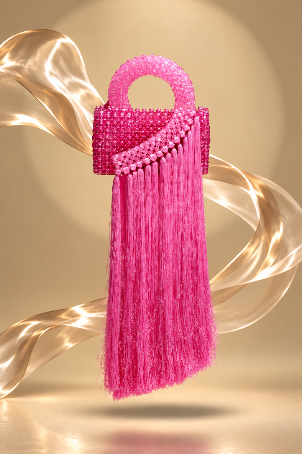 Handcrafted Beaded Bag With Fringe