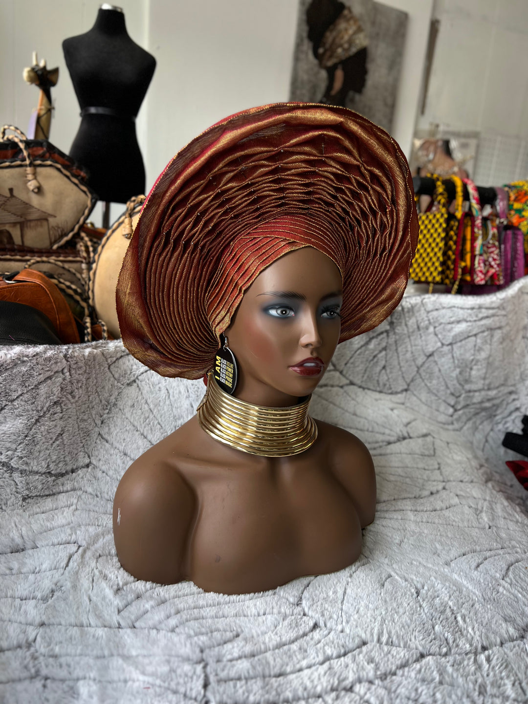 Traditional wedding Autogele, pre-tied gele, Asooke gele.