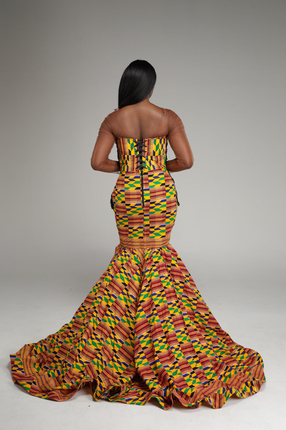 African print mermaid dress, African print wedding/prom dress.