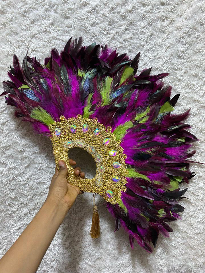 AFRICAN TRADITIONAL WEDDINGS BRIDAL FEATHER HAND FAN. CLASSIC TRADITIONAL ENGAGEMENT FEATHERS HAND FAN.