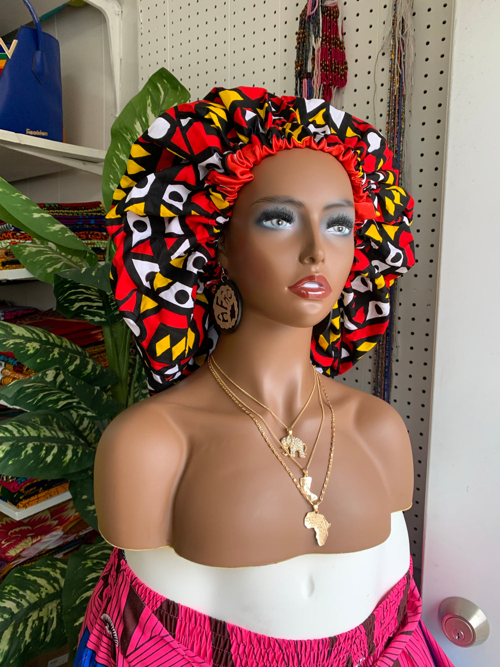 Reversible African Print Hair Bonnets. - K.D.Kollections Store