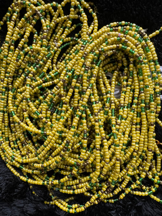 Green and yellow waist beads 🔥
