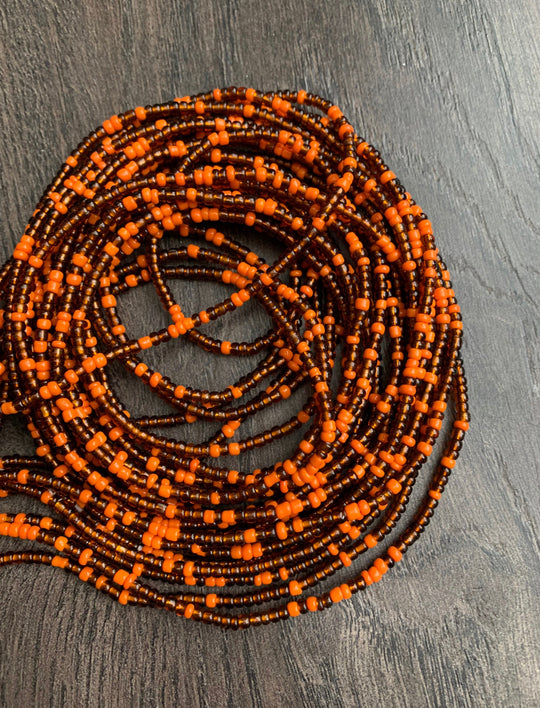 Orange 🍊 and brown🤎 waist beads.