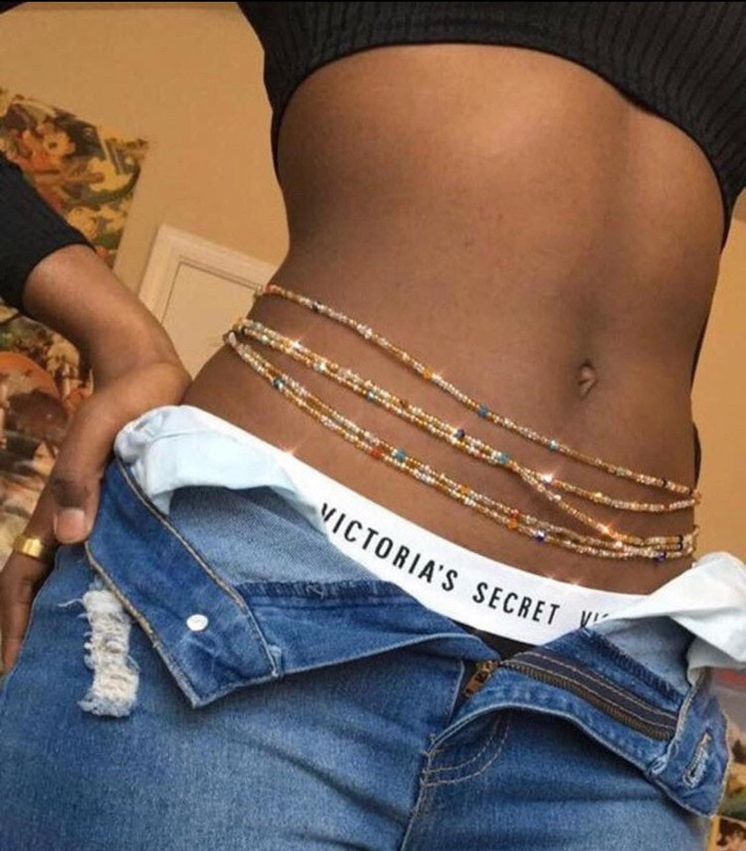 Goddess👸🏾 Silver and Gold waist beads 🔥 plus size waist beads. Fit up –  K.D.Kollections Store