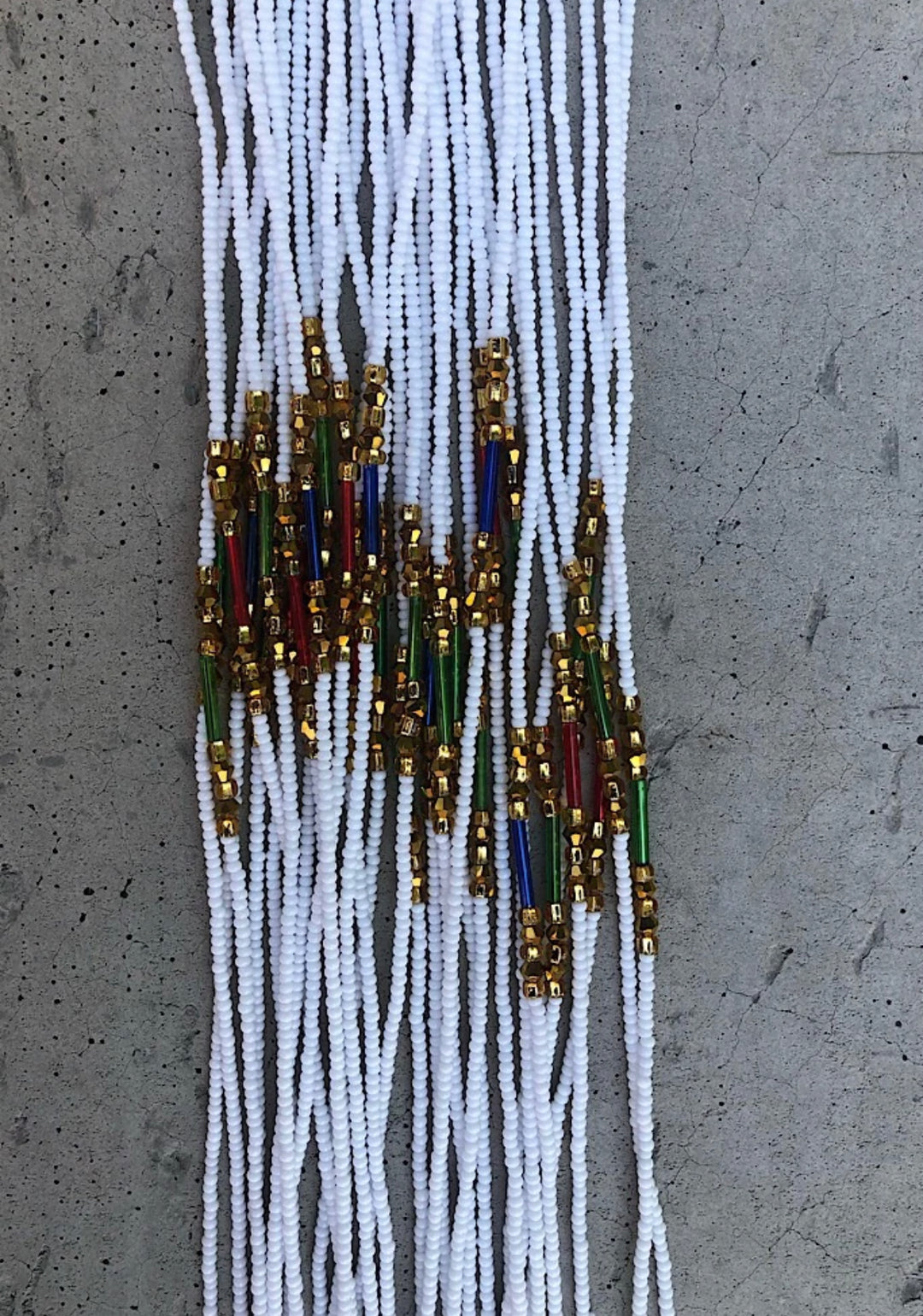 Glowing handmade waist beads.