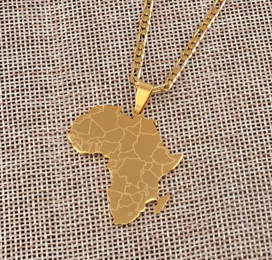 Unisex African map necklace