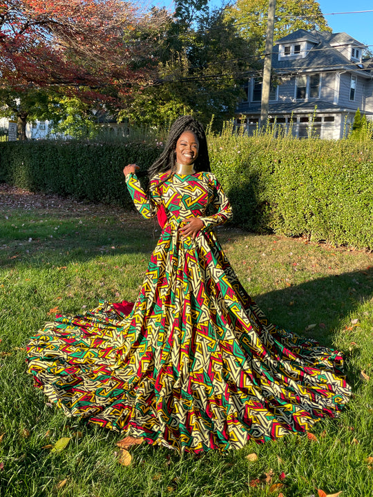 African print maxi dress, African print wedding/prom dress.😍