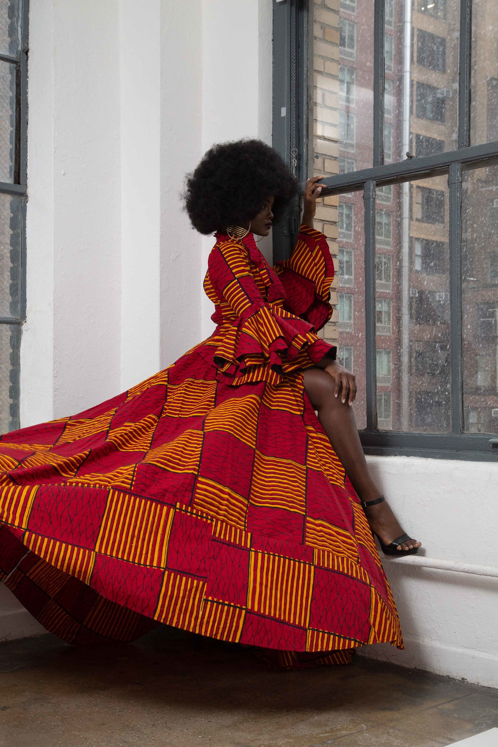 African print maxi dress