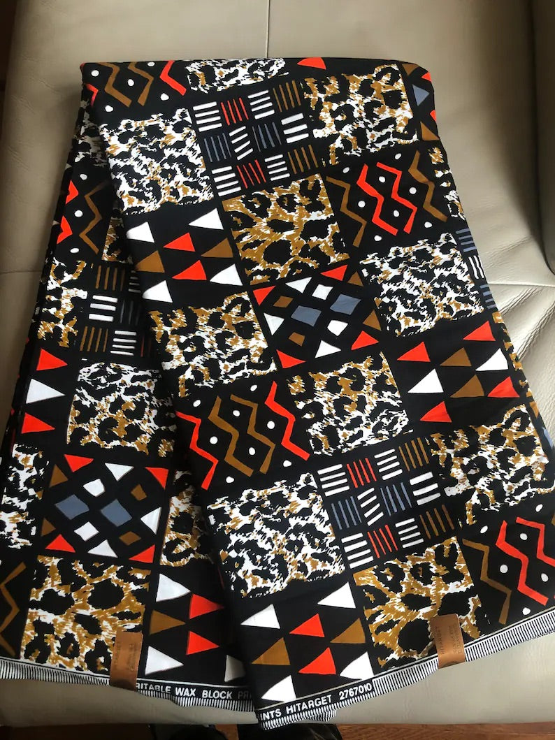 African print, Ankara fabric, 100% cotton.